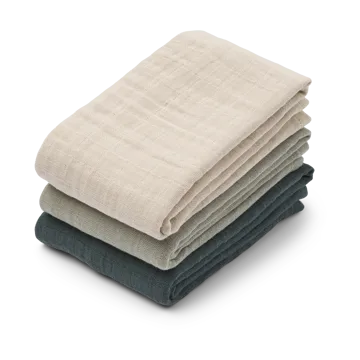 Lewis 平纹细布 毯子 3件 65x65 cm - Dove 蓝色 mix - Liewood