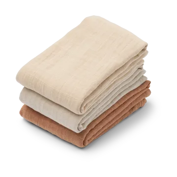 Lewis 平纹细布 毯子 3件 65x65 cm - Tuscany 玫瑰色 mix - Liewood