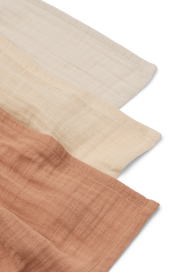 Lewis 平纹细布 毯子 3件 65x65 cm - Tuscany 玫瑰色 mix - Liewood