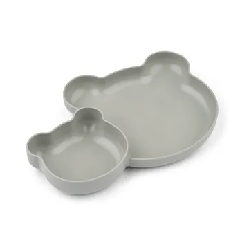 Magus Bear Divider 餐盘 2件套 - 鸽子蓝 - Liewood
