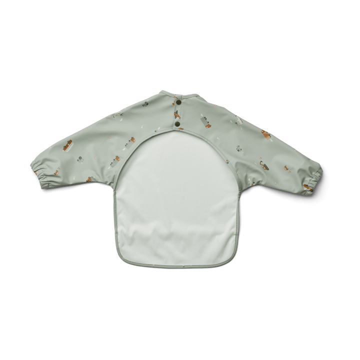 Merle bib with sleeve, Vehicles-dove 蓝色 mix Liewood