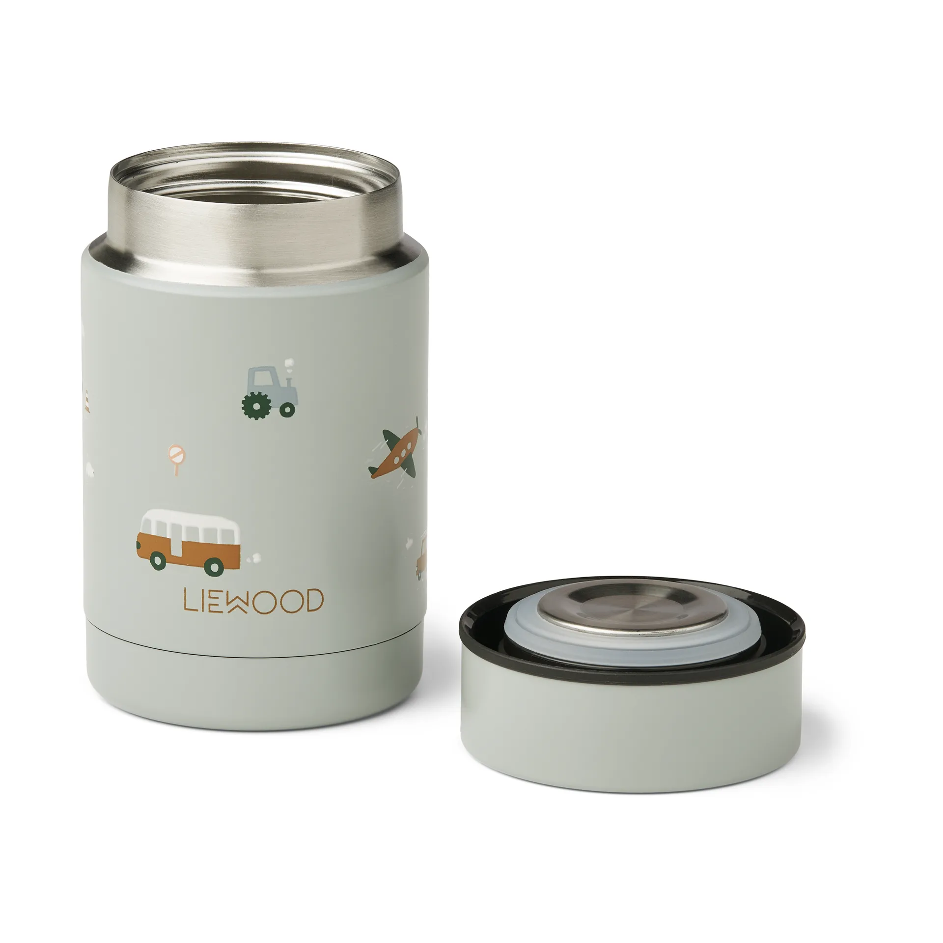 Nadja食物保温瓶 0.25升, 交通工具主题_鸽子蓝混色 Liewood