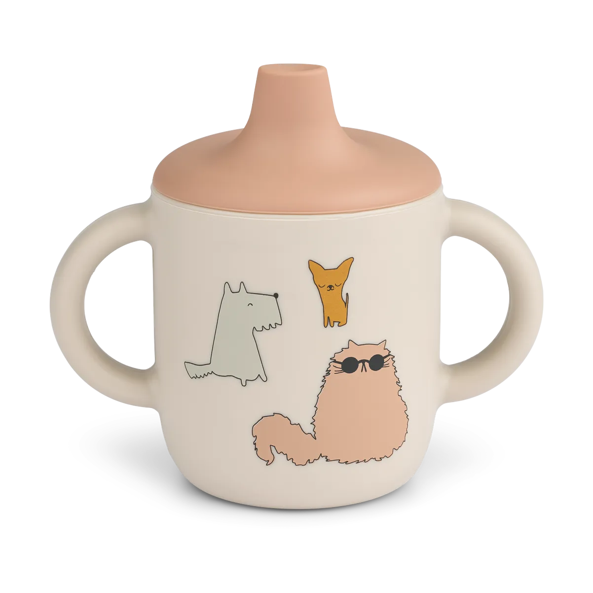 Neil吸管杯 150ml, 猫狗主题_沙色 Liewood