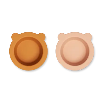 Peony 碗 （带吸盘的） Ø16 cm 2件 - Mustard-tuscany 玫瑰色 mix - Liewood