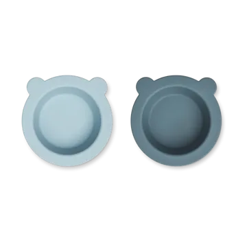 Peony 碗 （带吸盘的） Ø16 cm 2件 - Sea 蓝色-Whale 蓝色 - Liewood