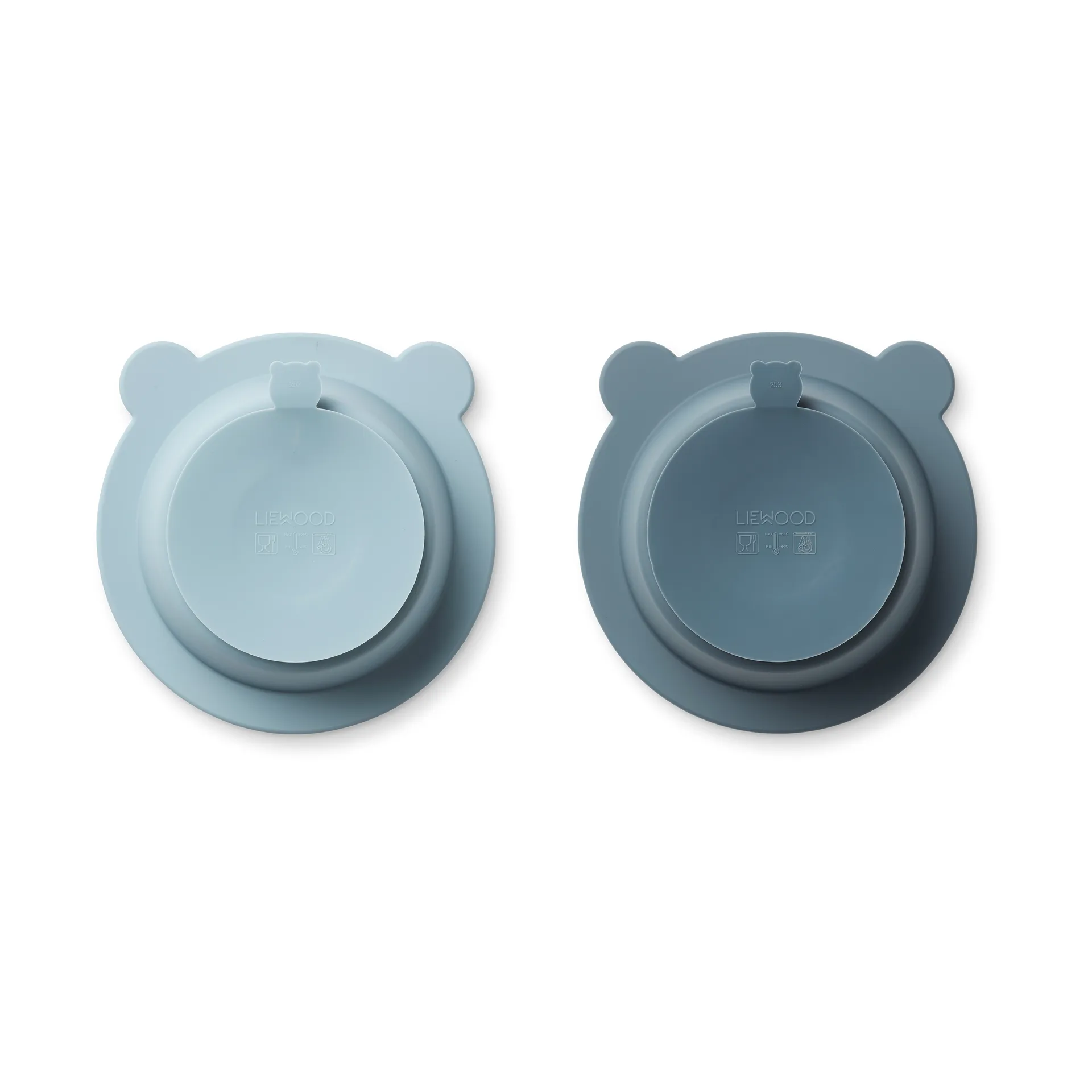 Peony 碗 （带吸盘的） Ø16 cm 2件, Sea 蓝色-Whale 蓝色 Liewood