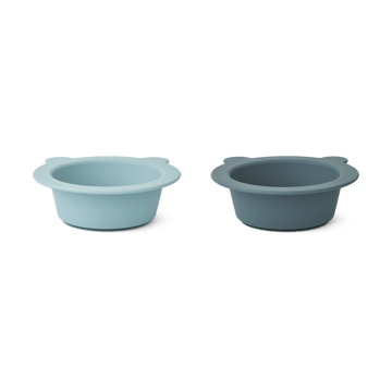Peony 碗 （带吸盘的） Ø16 cm 2件 - Sea 蓝色-Whale 蓝色 - Liewood