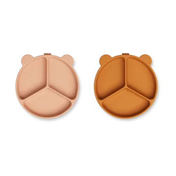 Stacy divided 儿童 盘子 两件套装 - Mustard-tuscany 玫瑰色 mix - Liewood