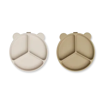 Stacy divided 儿童 盘子 两件套装 - Sandy-燕麦色 - Liewood