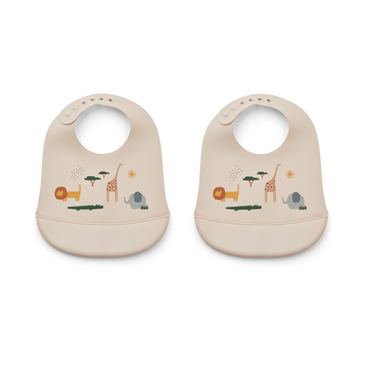 Tilda bib silicone 两件套装 - Safari sandy mix - Liewood