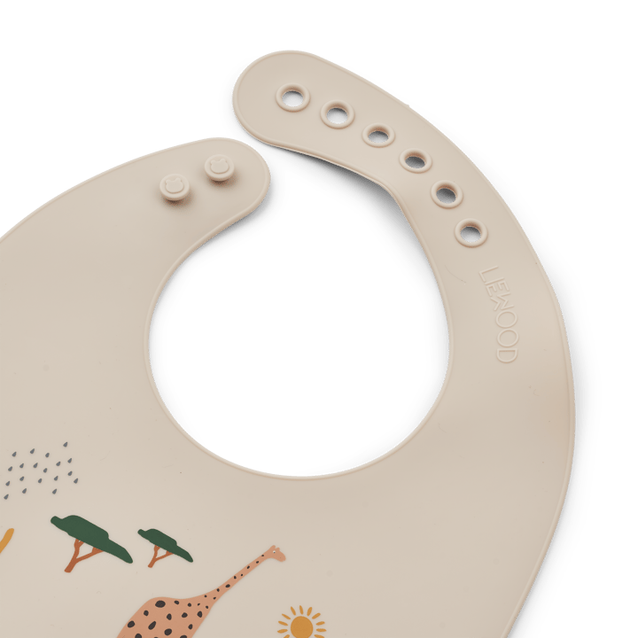 Tilda bib silicone 两件套装, Safari sandy mix Liewood