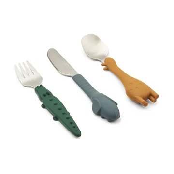 Tove all together 刀叉勺 套装 3件 - Golden caramel mix - Liewood