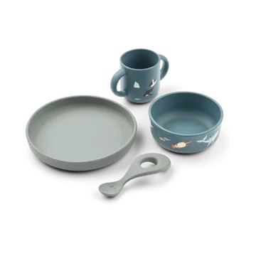 Vivi printed dinnerware 套装 4件. - 北冰洋海景 - Liewood