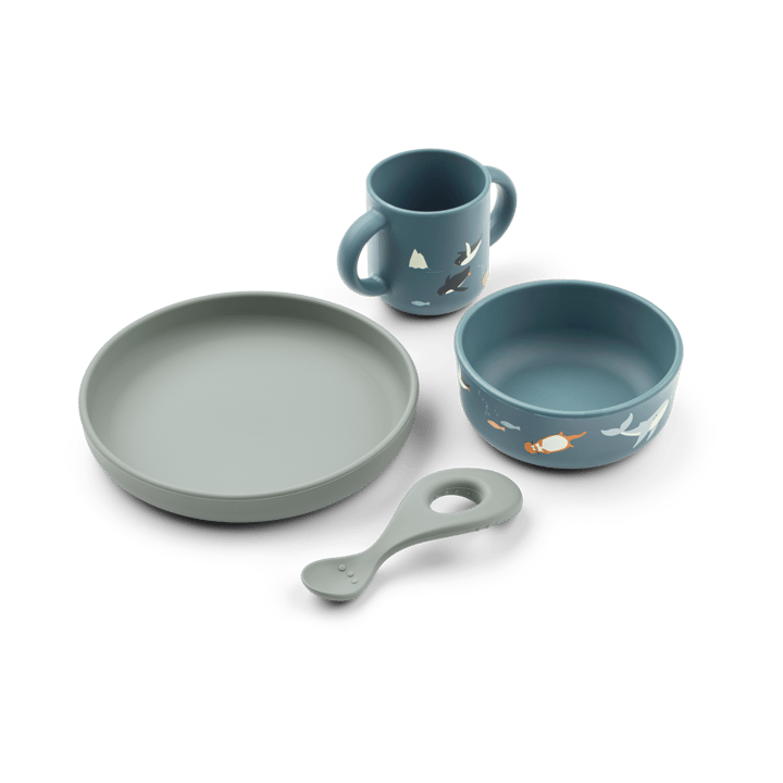 Vivi printed dinnerware 套装 4件. - 北冰洋海景 - Liewood
