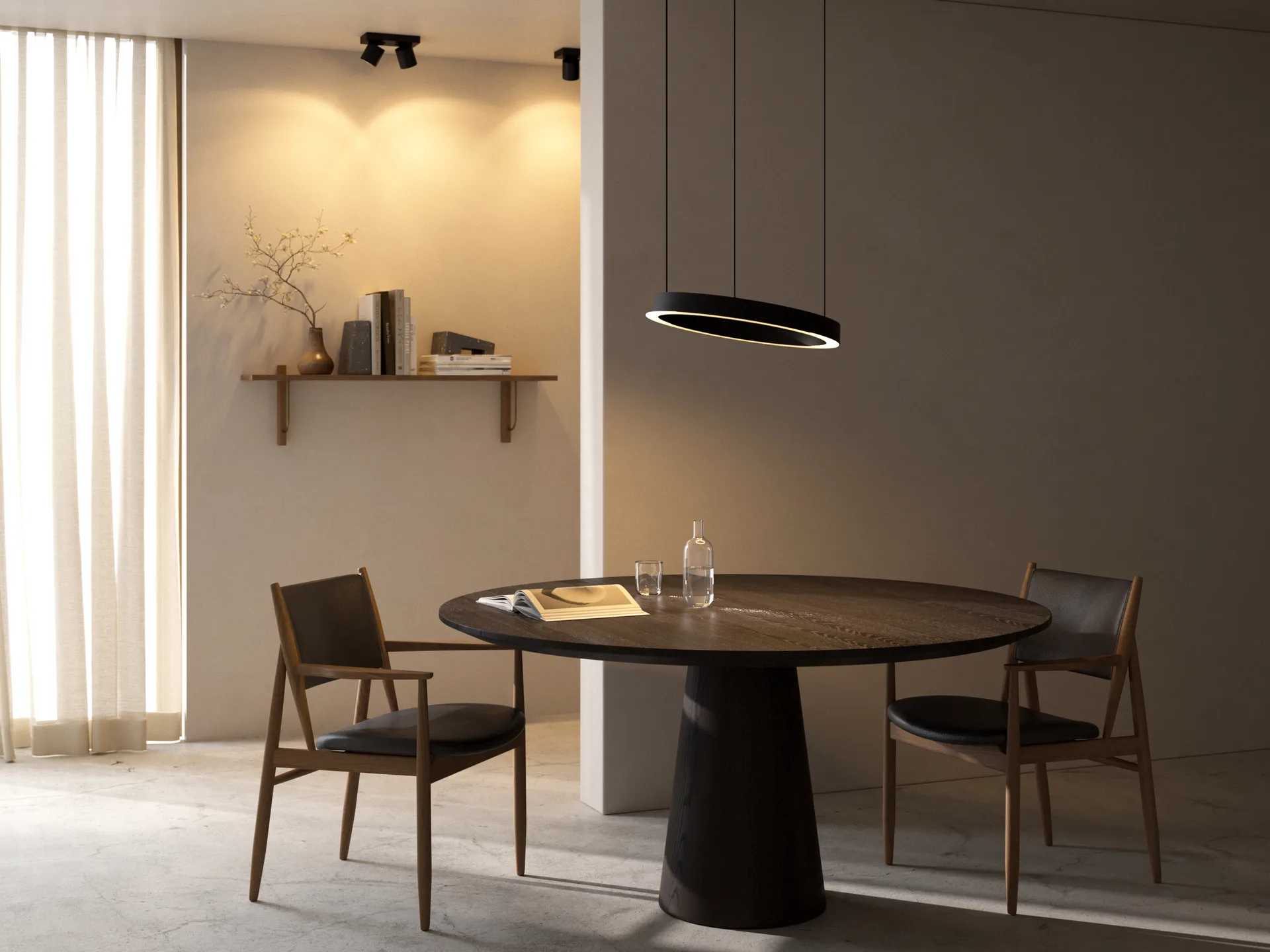 Edge round Ø40 吊灯 switch tune, Carbon 黑色 Light-Point