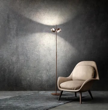 Orbit 落地灯 - 玫瑰色 金色 - Light-Point