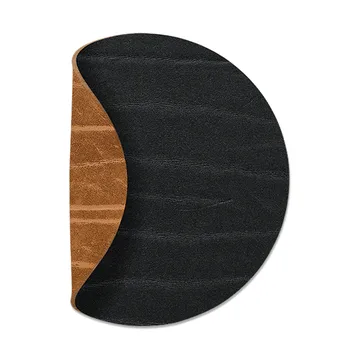 Buffalo coaster reversible circle 1 pcs - 黑色-nature - LIND DNA
