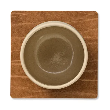 Buffalo coaster reversible square 1 pcs - 黑色-nature - LIND DNA