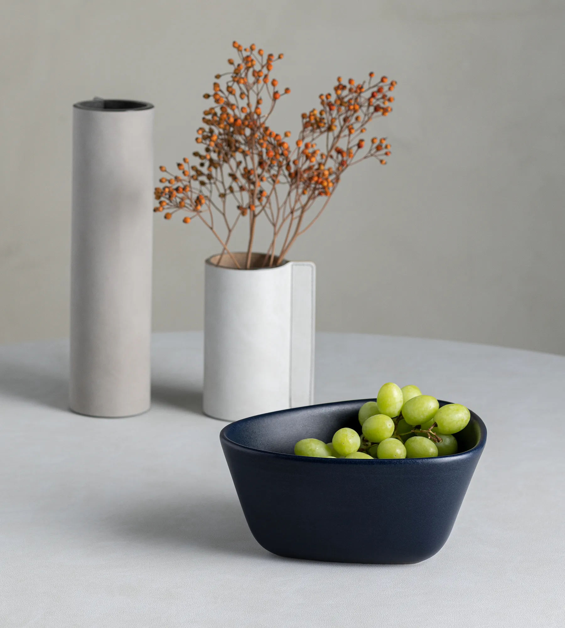 Curve Stoneware 碗 中号 20x22cm, 海军蓝 LIND DNA