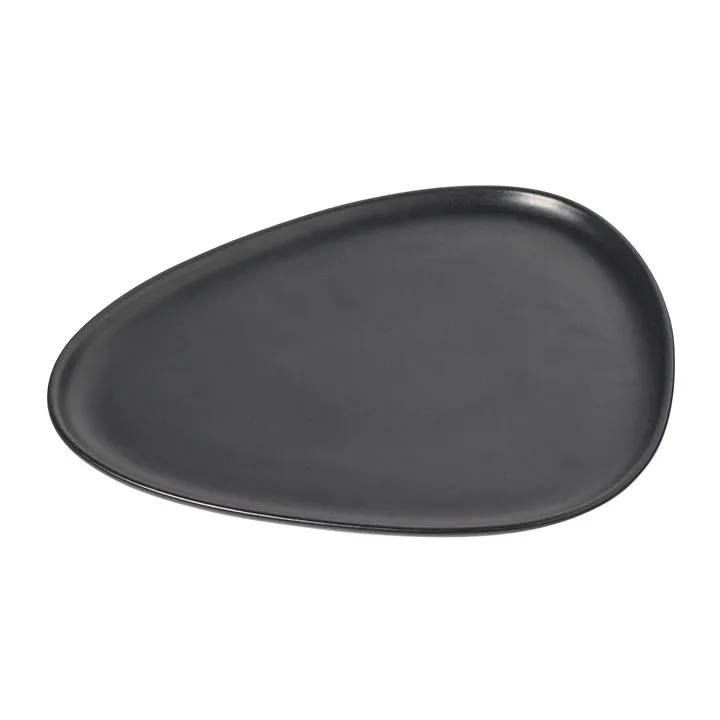Curve Stoneware 盘 26x30cm - 黑色 - LIND DNA