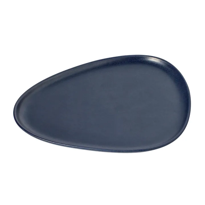 Curve Stoneware 盘 26x30cm - 藏蓝色 - LIND DNA