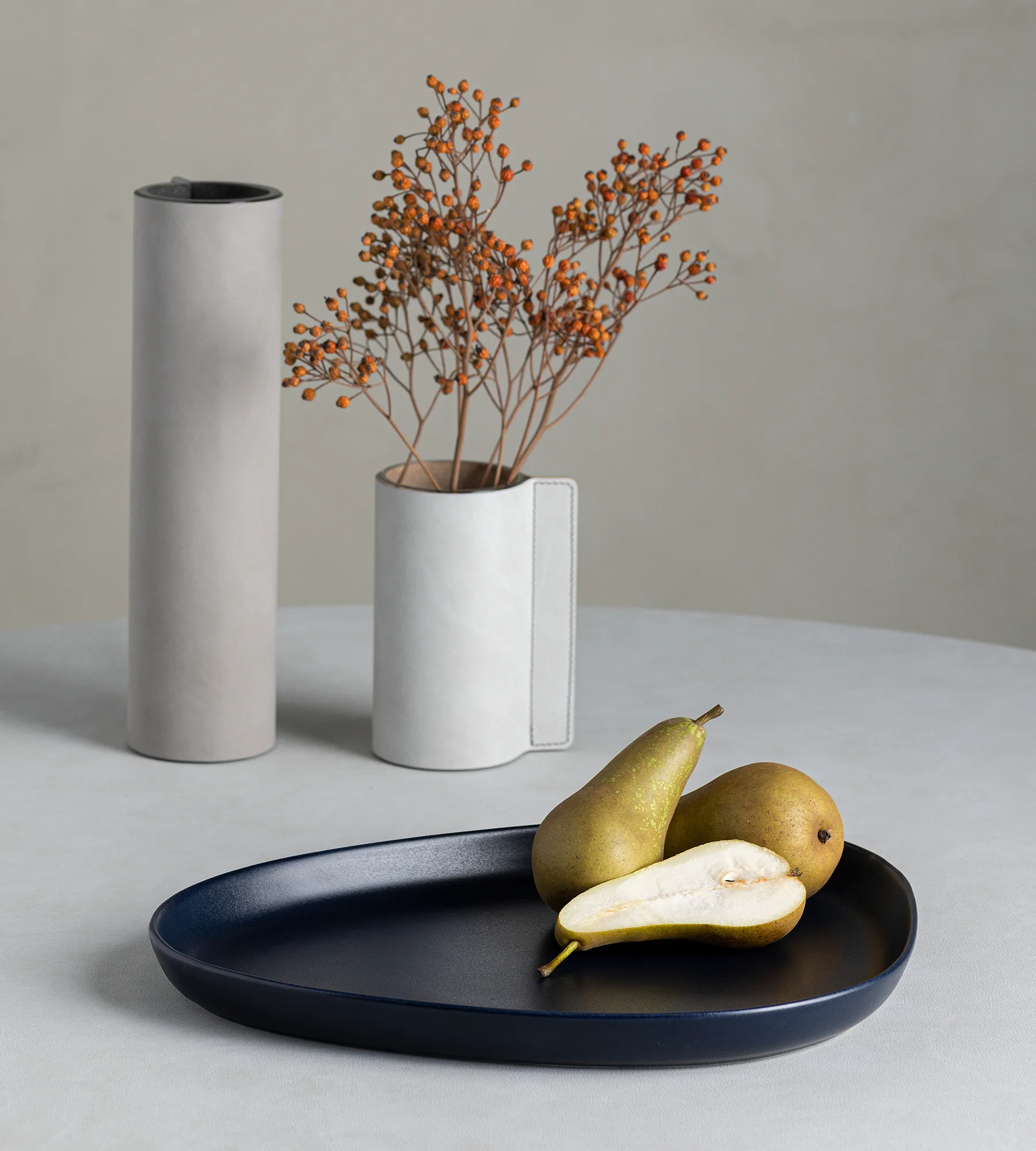 Curve Stoneware serving 碟 30x35 cm, navy 蓝色 LIND DNA