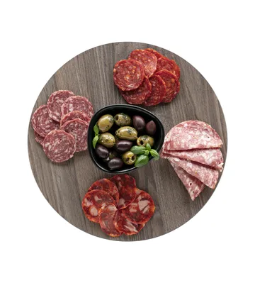 Cut & Serve round chopping board M - Walnut - LIND DNA