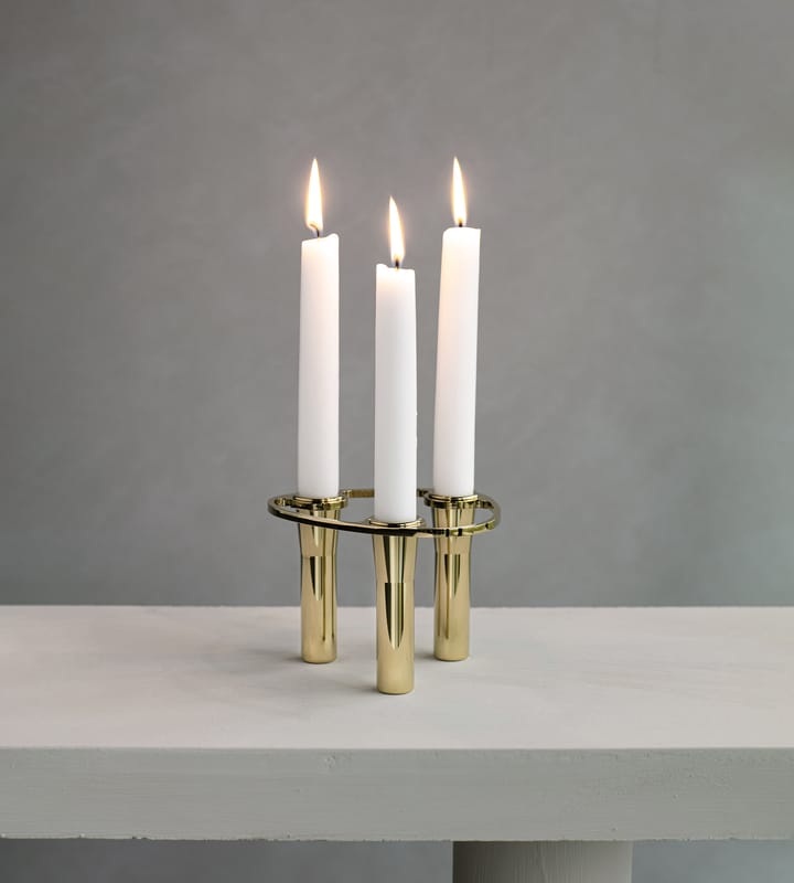 Lind Curve combinable 烛台 24K gold 盘子d, Triple LIND DNA