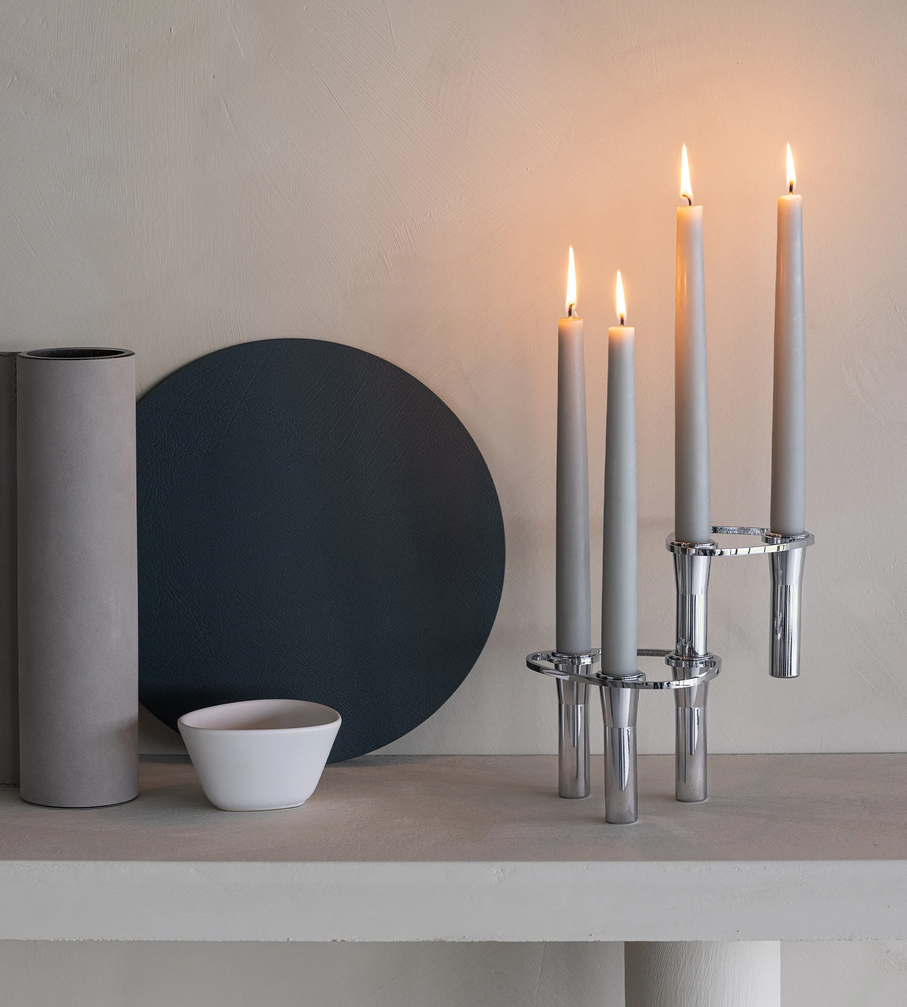 Lind Curve combinable 烛台 chrome, Double LIND DNA