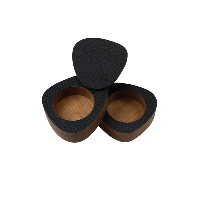 Lind DNA Curve系列 橡木调味罐两件套 - Natural-黑色 anthracite - LIND DNA