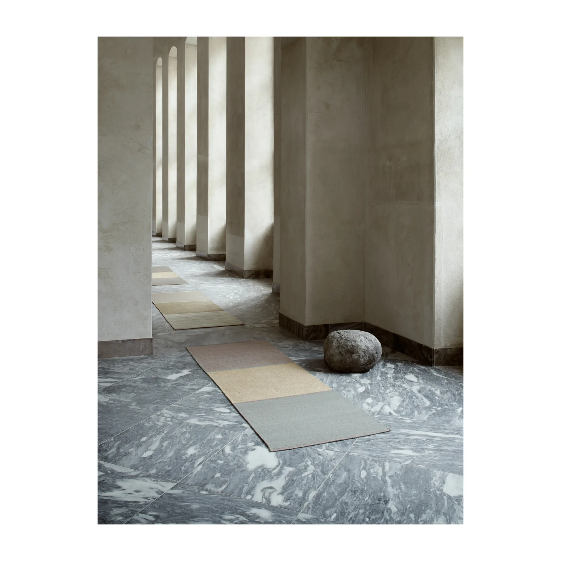 Modest Ease 地毯 80x250 cm, 米色 Linie Design