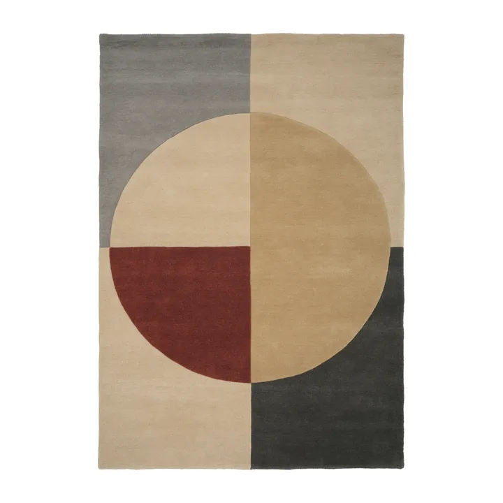 Radiality羊毛地毯 - 宝石红色_170x240cm - Linie Design
