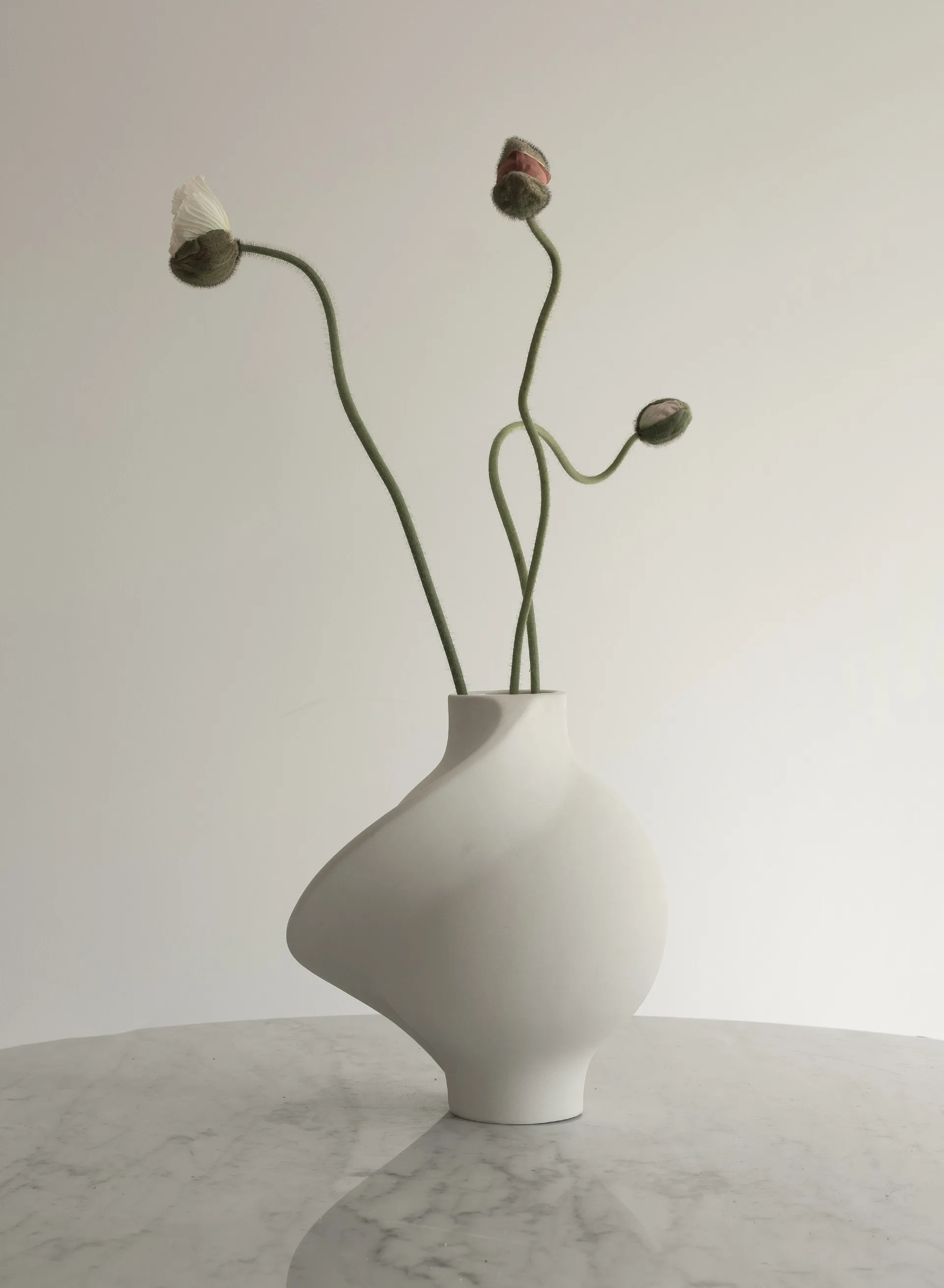 Pirout 花瓶 01 22 cm, Raw 白色 Louise Roe