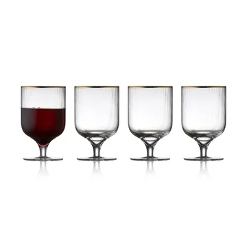 Palermo Gold 金色葡萄酒杯 300ml 4只装 - 透明_金色 - Lyngby Glas