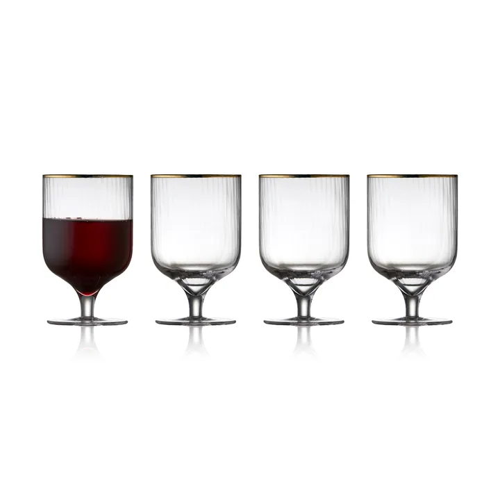 Palermo Gold 金色葡萄酒杯 300ml 4只装 - 透明_金色 - Lyngby Glas