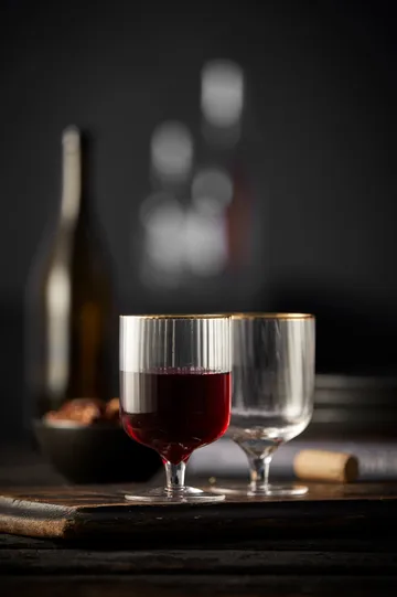 Palermo Gold 金色葡萄酒杯 300ml 4只装 - 透明_金色 - Lyngby Glas