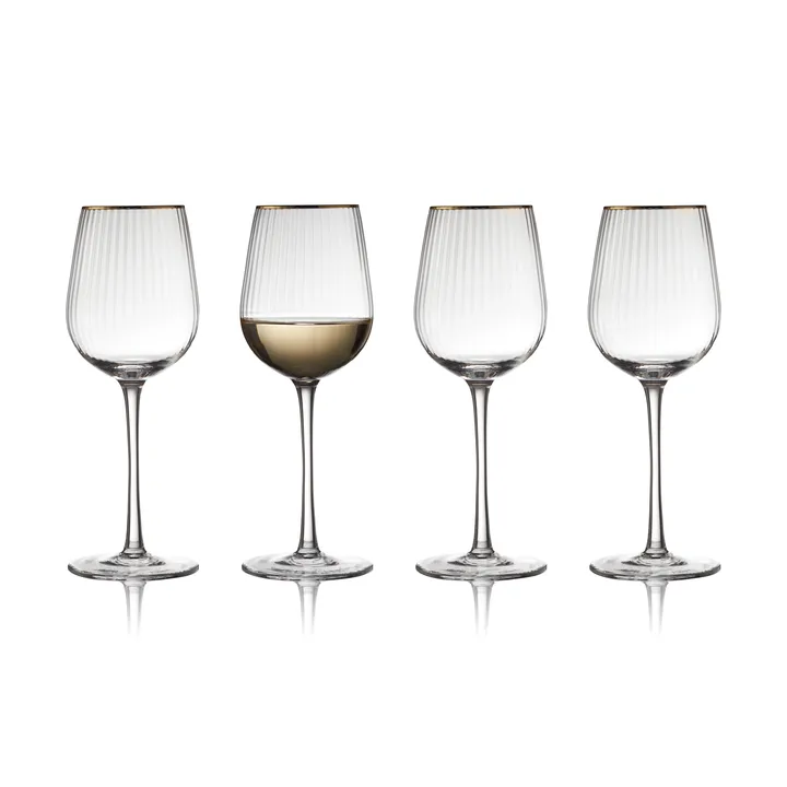 Palermo Gold 金色白葡萄酒杯 300ml 4只装 - 透明_金色 - Lyngby Glas