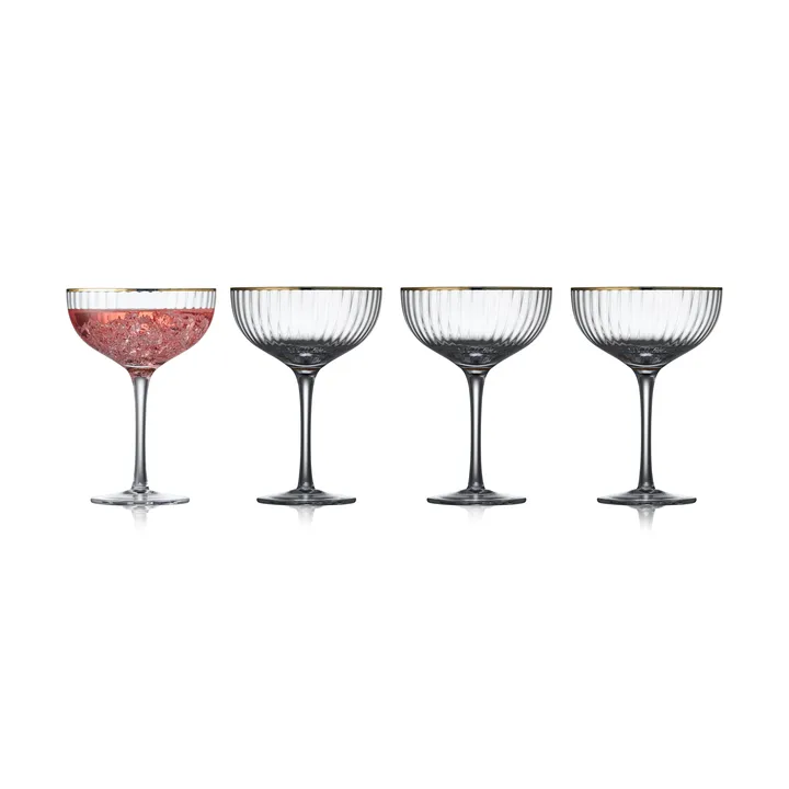 Palermo Gold 金色鸡尾酒杯 315ml 4只装 - 透明_金色 - Lyngby Glas