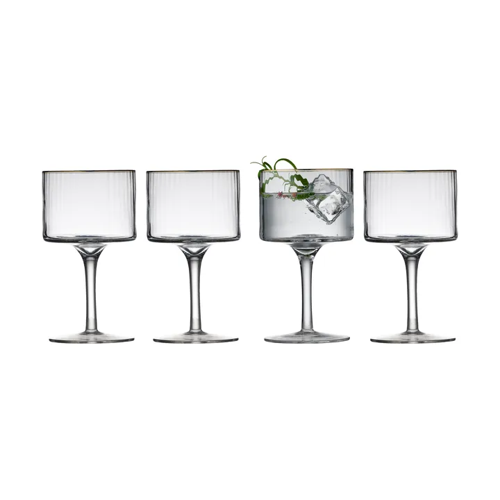 Palermo Gold 金色金汤力酒杯 320ml 4只装 - 透明_金色 - Lyngby Glas