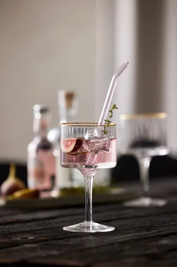 Palermo Gold 金色金汤力酒杯 320ml 4只装 - 透明_金色 - Lyngby Glas