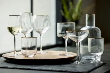 Palermo Gold 金色金汤力酒杯 320ml 4只装 - 透明_金色 - Lyngby Glas