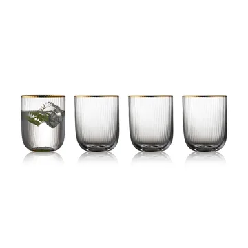 Palermo Gold 金色平底玻璃杯 350ml 4只装 - 透明_金色 - Lyngby Glas