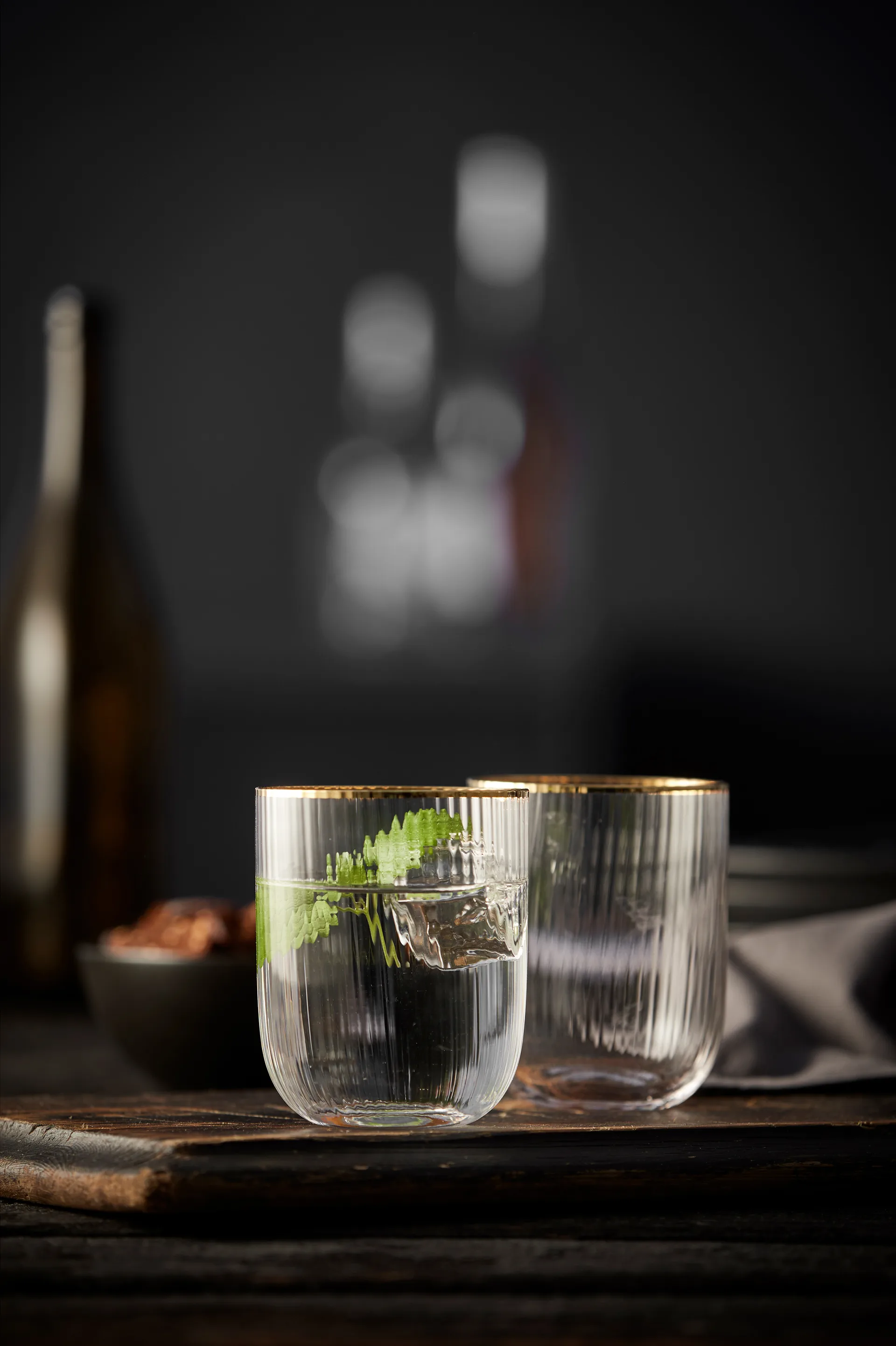 Palermo Gold 金色平底玻璃杯 350ml 4只装, 透明_金色 Lyngby Glas