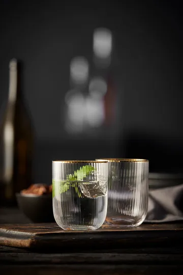 Palermo Gold 金色平底玻璃杯 350ml 4只装 - 透明_金色 - Lyngby Glas