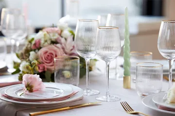 Palermo Gold 金色平底玻璃杯 350ml 4只装 - 透明_金色 - Lyngby Glas
