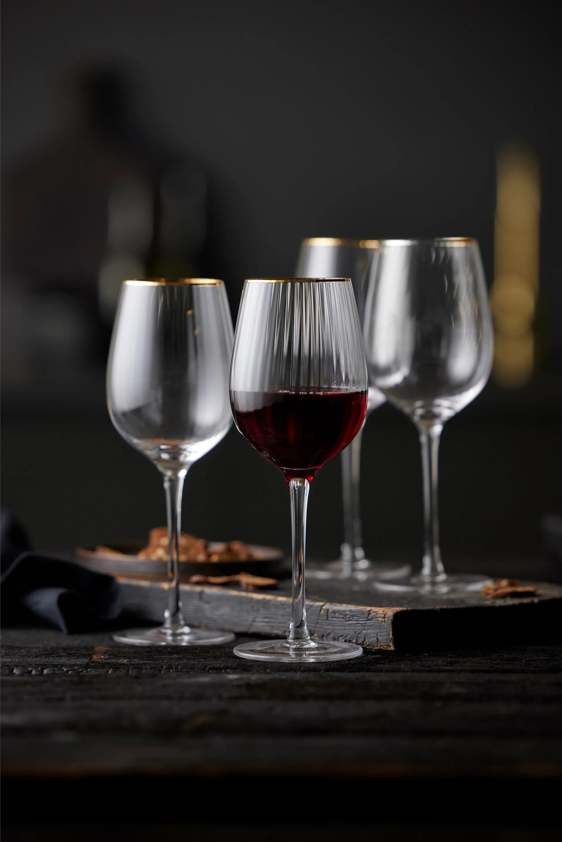 Palermo Gold 金色红葡萄酒杯 400ml 4只装, 透明_金色 Lyngby Glas