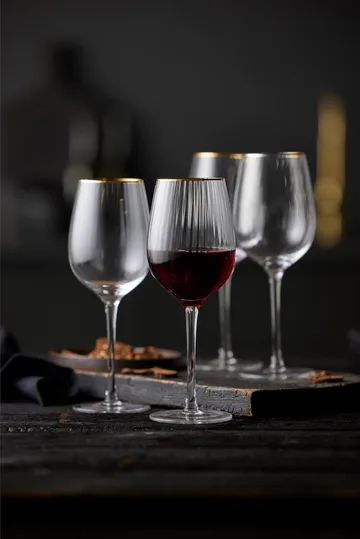 Palermo Gold 金色红葡萄酒杯 400ml 4只装 - 透明_金色 - Lyngby Glas