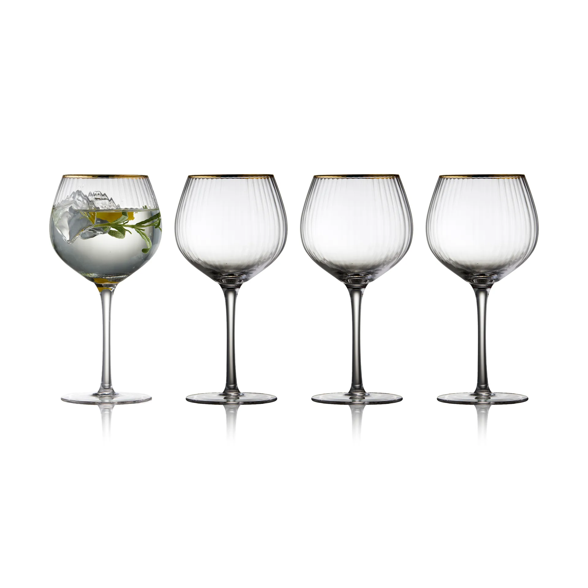 Palermo Gold 金色金汤力酒杯 650ml 4只装, 透明_金色 Lyngby Glas