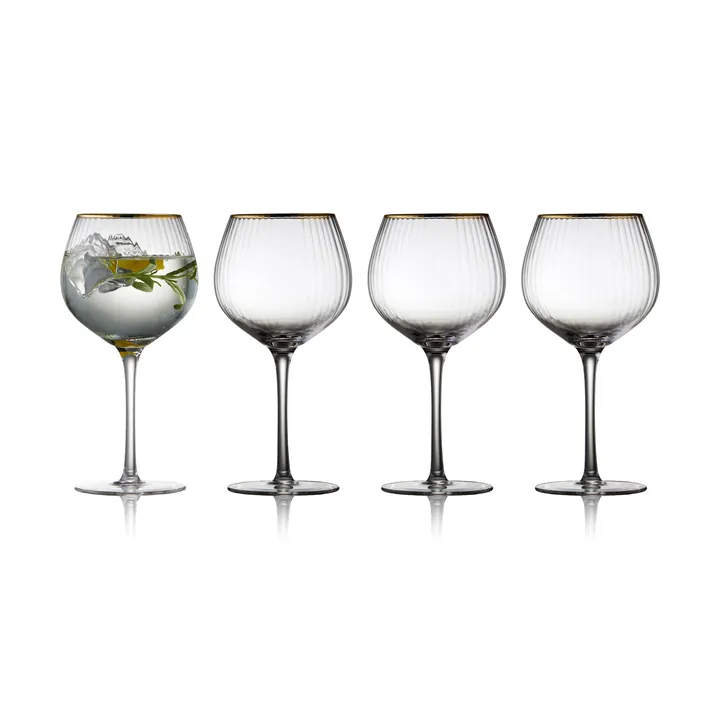 Palermo Gold 金色金汤力酒杯 650ml 4只装 - 透明_金色 - Lyngby Glas
