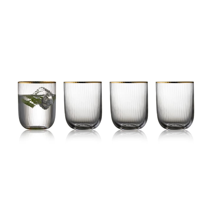 Palermo Gold tumbler 玻璃 35 cl 四件套装 - Clear-gold - Lyngby Glas